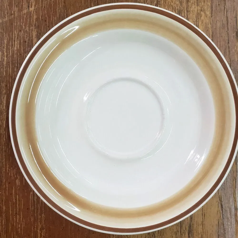 Vintage Hearthside Japan Water Colors Stoneware Saucers Set of 4 Mid Century